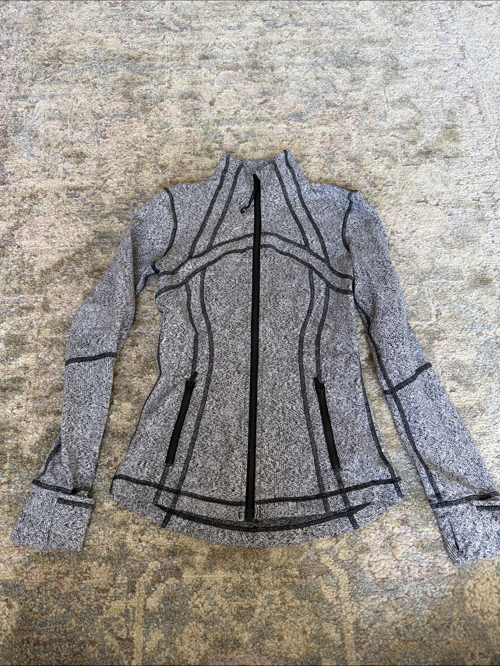 lululemon athletica Gray Sculpted Full-Zip Bomber Jacket